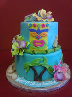 Hawaiian Themed Birthday Cake